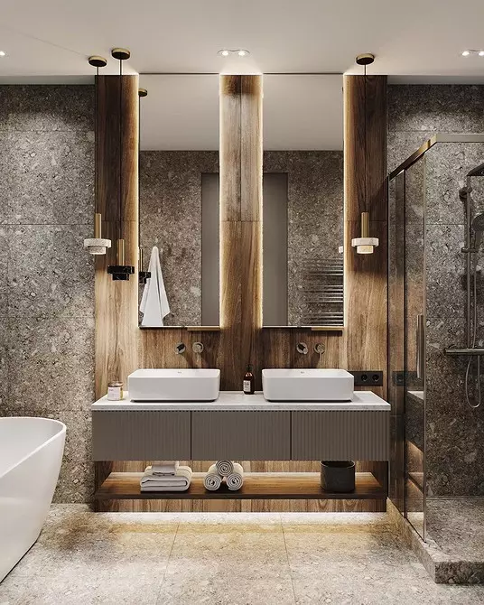 Best उत्तम आन्तरिक शैली बाथरूमको लागि, जसले प्रासंगिकता गुमाउँदैन 2323_42