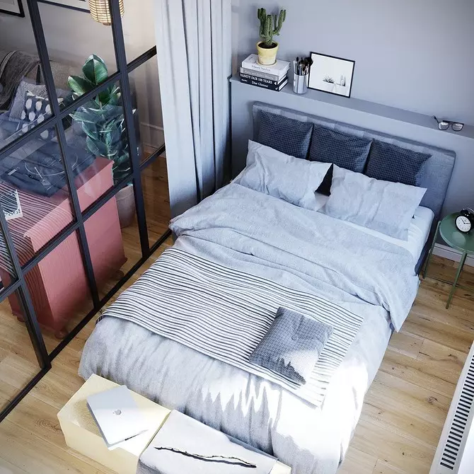 6 평방 미터의 면적이있는 5 개의 침실. m, 그것은 매우 편안하고 편리합니다. 2388_6