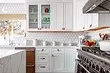 Pilih apron untuk dapur putih: 5 Pilihan yang popular dan kombinasi warna yang berjaya