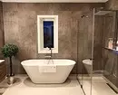 Reka bentuk yang selesa dari bilik mandi coklat: kombinasi warna dan penamat yang betul 2449_102
