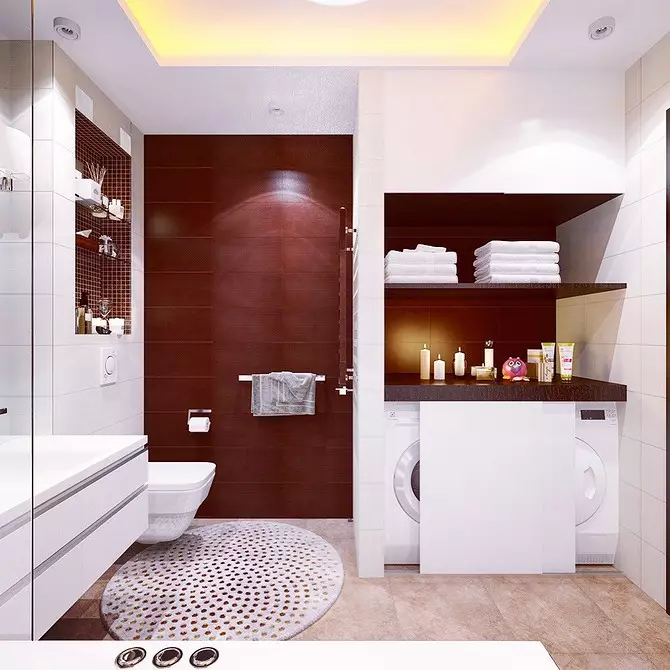 Design accogliente di un bagno marrone: combinazioni di colori e finitura corretta 2449_12