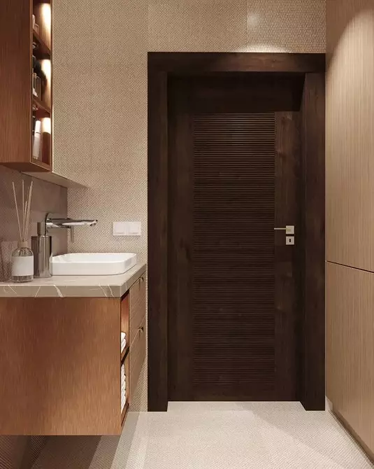 Diseño acogedor de un baño marrón: combinaciones de colores y acabado adecuado. 2449_53