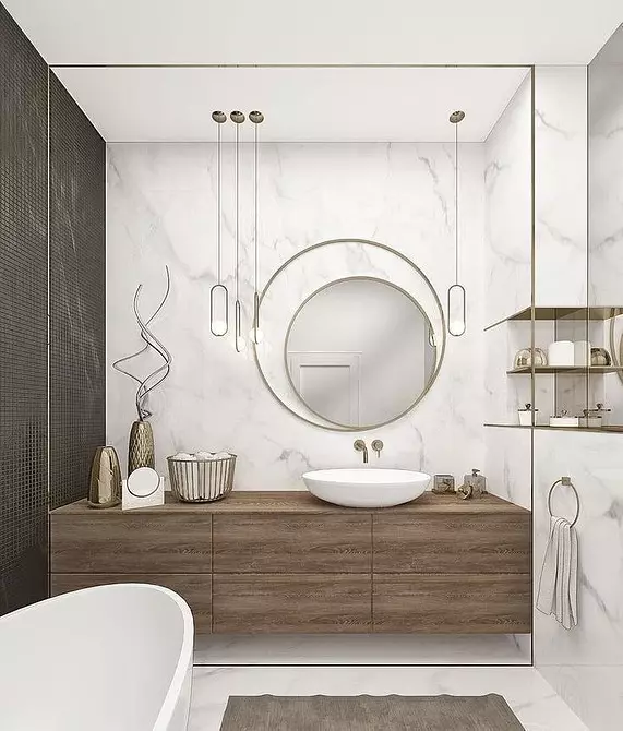 Design accogliente di un bagno marrone: combinazioni di colori e finitura corretta 2449_61