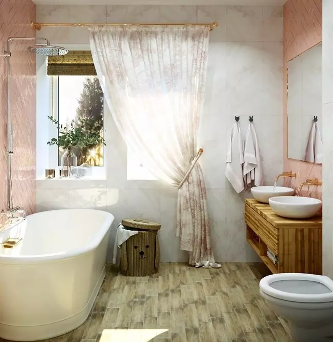 Design confortable d'une salle de bains brune: combinaisons de couleurs et finition appropriée 2449_68