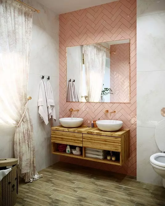 Reka bentuk yang selesa dari bilik mandi coklat: kombinasi warna dan penamat yang betul 2449_69