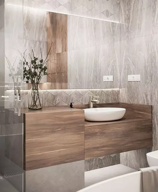 Reka bentuk yang selesa dari bilik mandi coklat: kombinasi warna dan penamat yang betul 2449_86