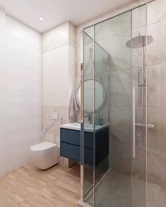11 vonios kambariai su 7 kvadratinių metrų plotą. m, kurioje gražiai pateikiami visi reikalingi (ir 53 nuotraukos) 2503_100