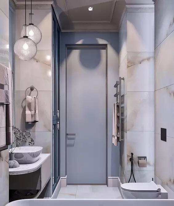 11 vonios kambariai su 7 kvadratinių metrų plotą. m, kurioje gražiai pateikiami visi reikalingi (ir 53 nuotraukos) 2503_113