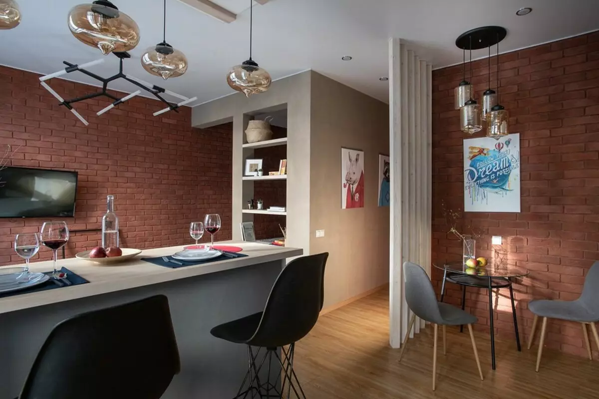 ¿Es posible loft en un pequeño apartamento? Un ejemplo de un área de estudio de 38 metros cuadrados. METRO. 2545_3
