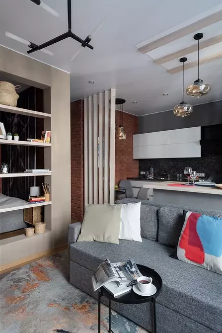 ¿Es posible loft en un pequeño apartamento? Un ejemplo de un área de estudio de 38 metros cuadrados. METRO. 2545_30