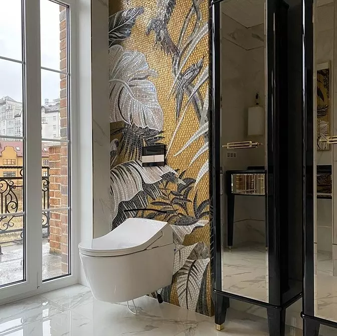 रमाइलो र सुन्दर: बाथरूमको डिजाइनमा मोजेक (66 66 फोटो) 2724_103