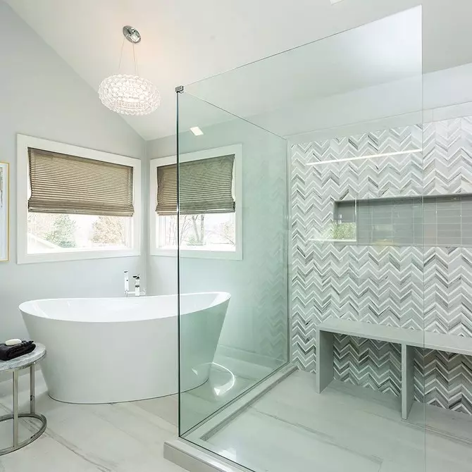 Кыш һәм матур: ванна дизайнында мозаика (66 фото) 2724_119