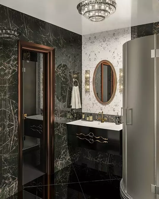 Elegants un skaists: mozaīka vannas istabas dizainā (66 fotogrāfijas) 2724_130