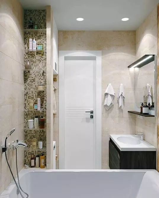 Кыш һәм матур: ванна дизайнында мозаика (66 фото) 2724_24