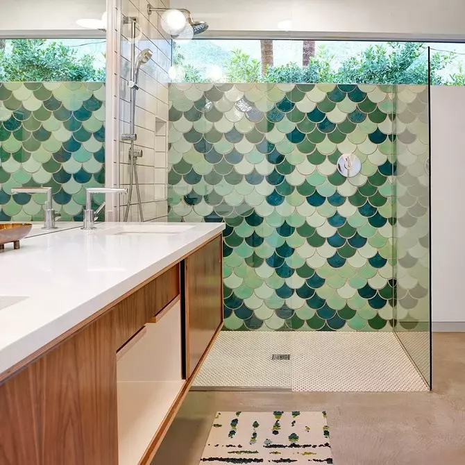 Elegantiškas ir gražus: mozaika vonios kambaryje (66 nuotraukos) 2724_67