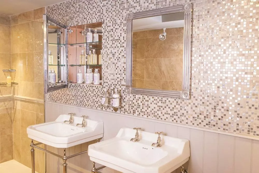 Elegantti ja kaunis: Mosaiikki kylpyhuoneen suunnittelussa (66 kuvaa) 2724_79