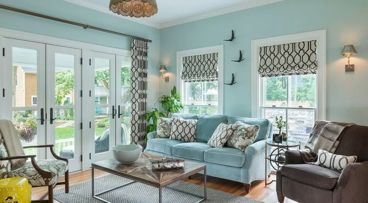 We draw up a living room in turquoise tones: the best designer techniques and color combinations