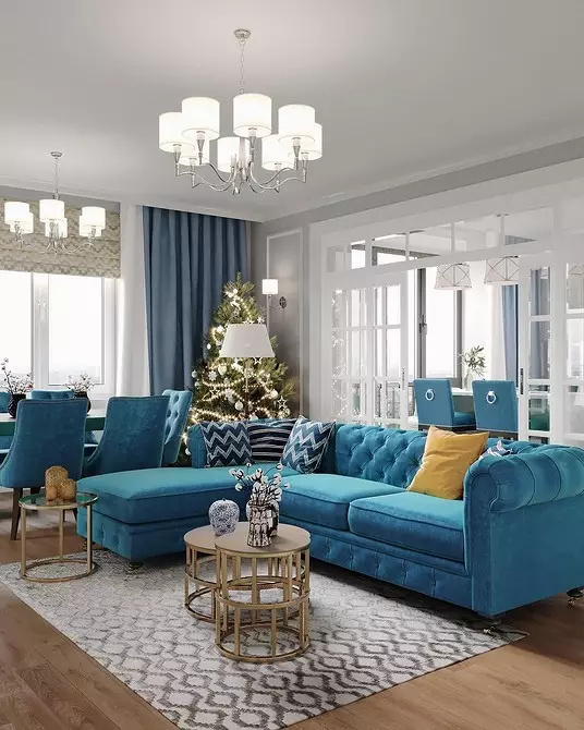 We draw up a living room in turquoise tones: the best designer techniques and color combinations 2829_22
