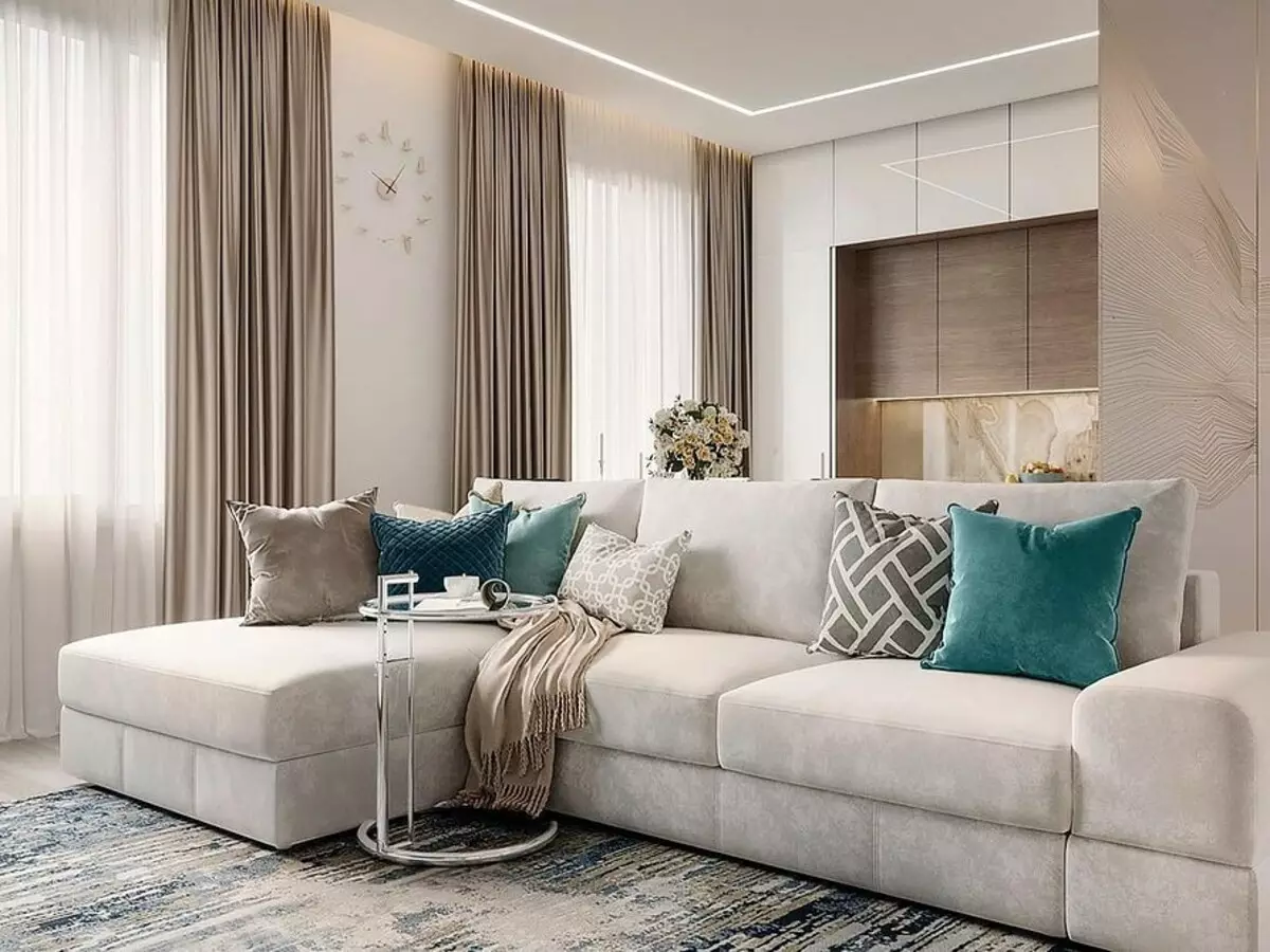 We draw up a living room in turquoise tones: the best designer techniques and color combinations 2829_38
