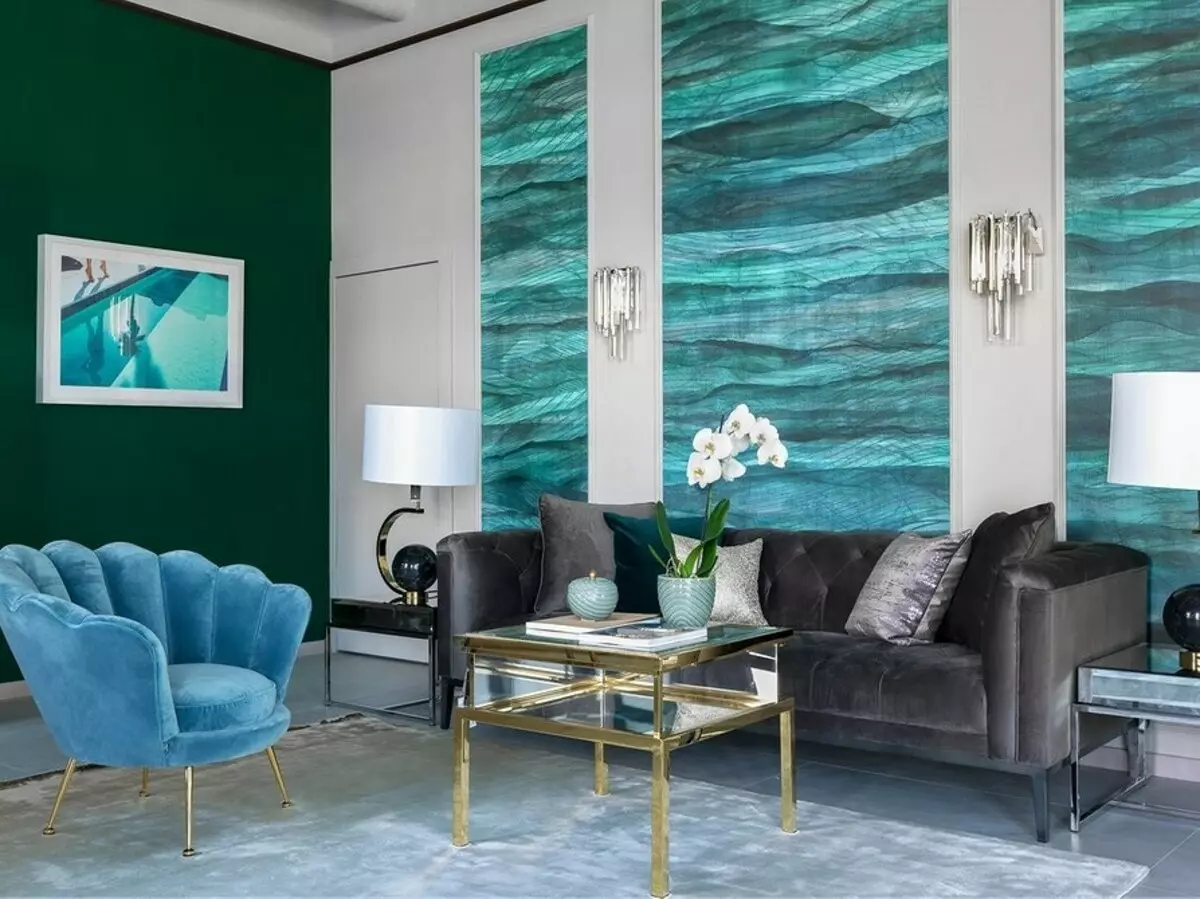 We draw up a living room in turquoise tones: the best designer techniques and color combinations 2829_60