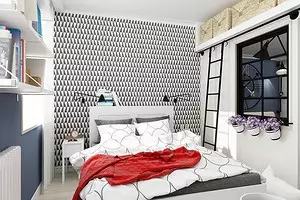 9 ایده های سرد برای تزئین یک اتاق خواب با مساحت 9 متر مربع. M. 28433_1
