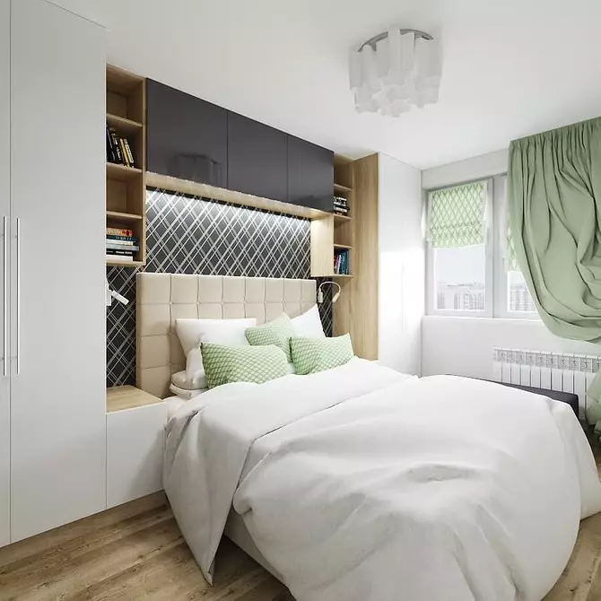9 ایده های سرد برای تزئین یک اتاق خواب با مساحت 9 متر مربع. M. 28433_19