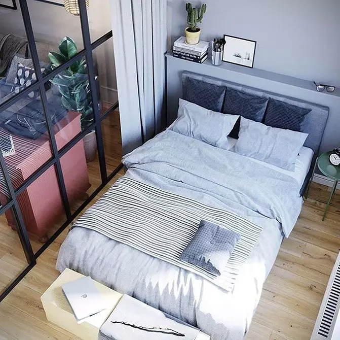 9 ایده های سرد برای تزئین یک اتاق خواب با مساحت 9 متر مربع. M. 28433_58