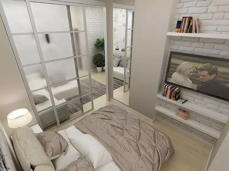 9 ایده های سرد برای تزئین یک اتاق خواب با مساحت 9 متر مربع. M. 28433_59