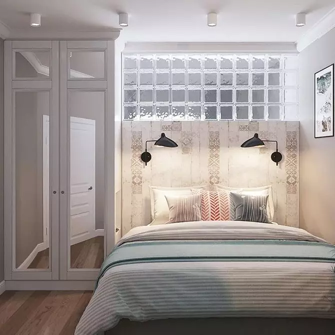 9 ایده های سرد برای تزئین یک اتاق خواب با مساحت 9 متر مربع. M. 28433_60