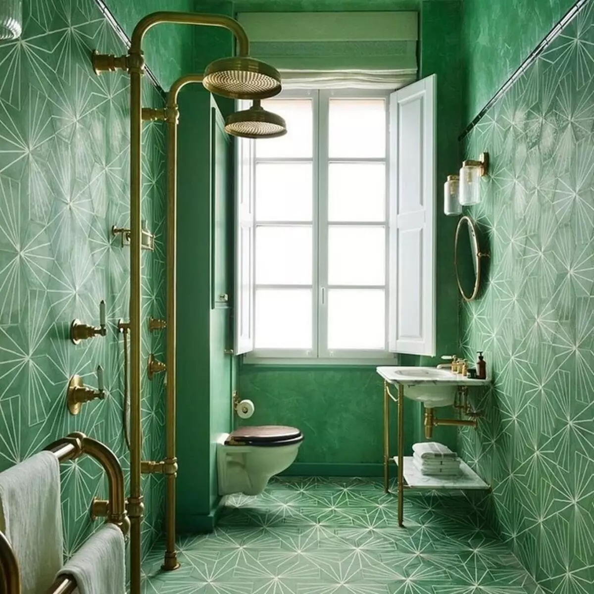 Groene badkamerontwerp: gebruik kleur, zoals professionals 2889_116