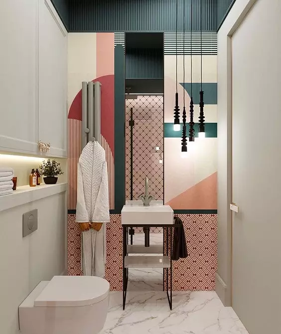 Desain kamar mandi: nganggo warna, sapertos profésional 2889_50