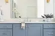 Desain modis kamar mandi biru: urang milih nuansa, tékstur sareng bahan