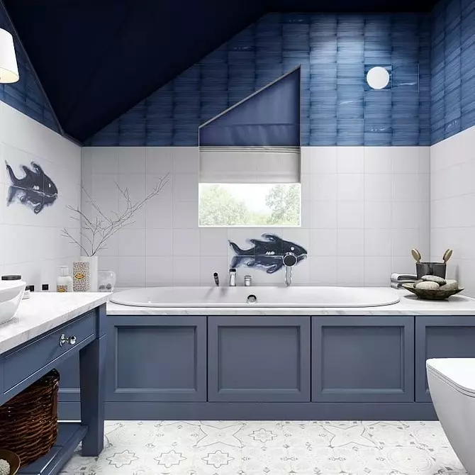 Тренд Дизајн на сина бања: Правилна завршница, избор на боја и комбинација 2892_125