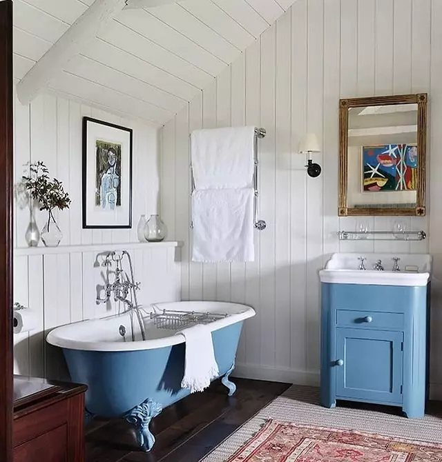 A kék fürdőszoba trendje: megfelelő befejezés, színes és kombináció választása 2892_142