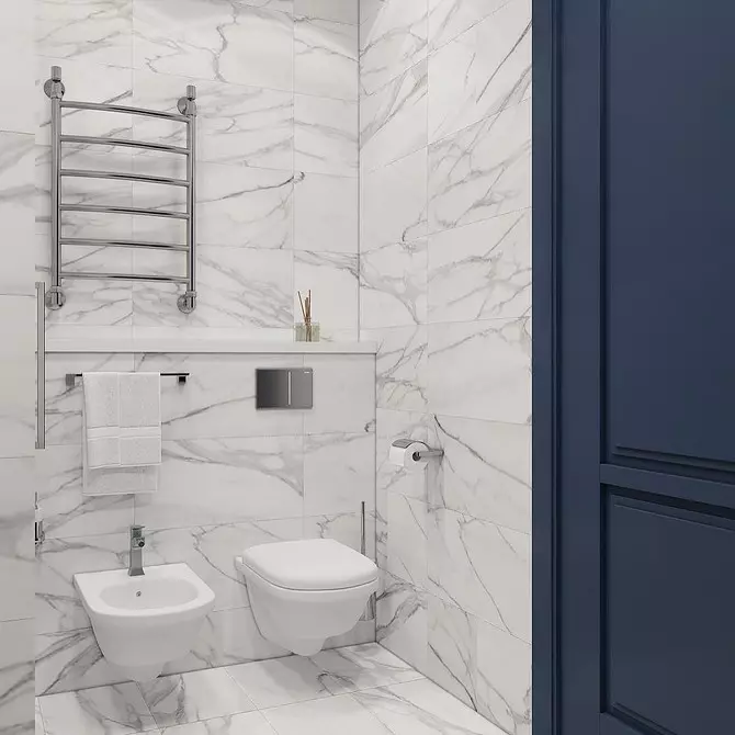 Conception de tendance de la salle de bain bleue: finition appropriée, choix de couleur et combinaison 2892_147