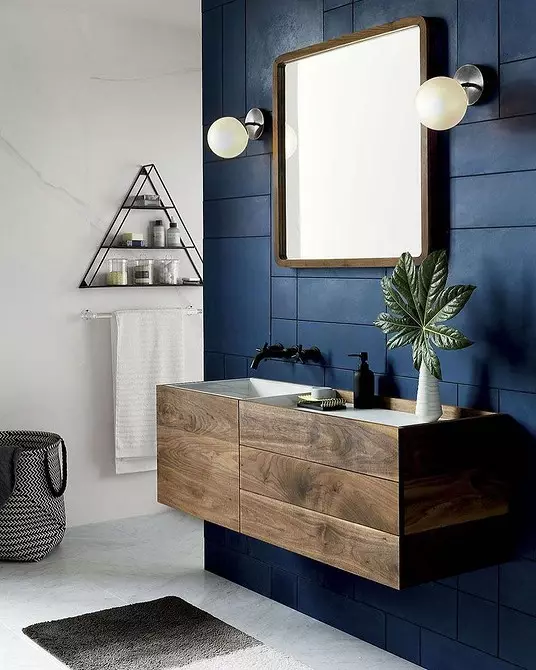 A kék fürdőszoba trendje: megfelelő befejezés, színes és kombináció választása 2892_18