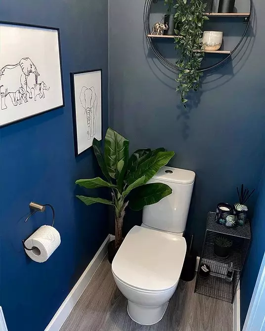 Trek desain kamar mandi biru: Rengse anu pas, pilihan warna sareng kombinasi 2892_24