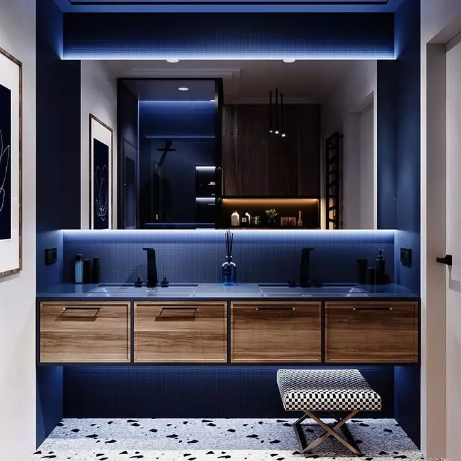 Trend design of the blue bathroom: Proper finish, choice of color and combination 2892_29