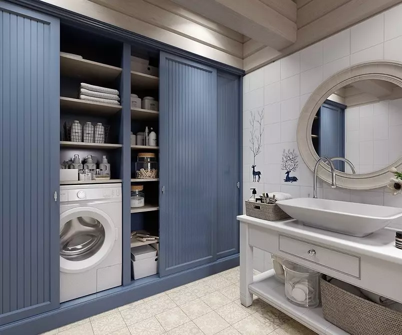 파란 욕실의 추세 디자인 : 적절한 마무리, 색상 및 조합 선택 2892_48