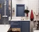 Trek desain kamar mandi biru: Rengse anu pas, pilihan warna sareng kombinasi 2892_52