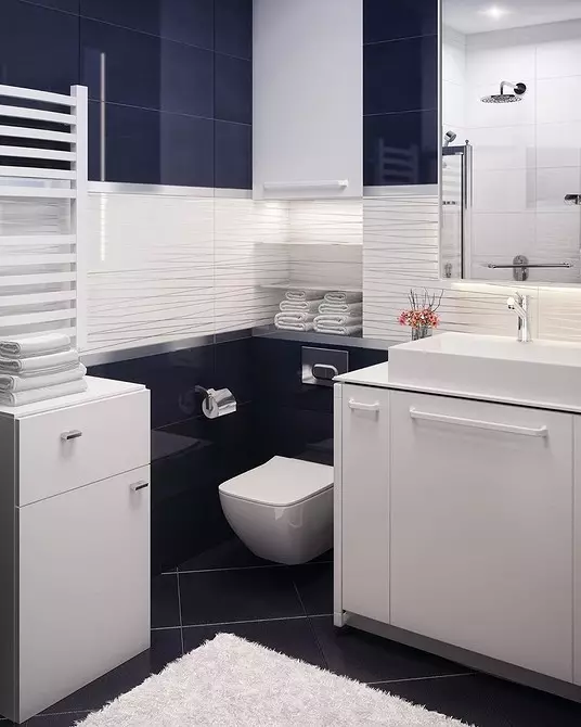 Conception de tendance de la salle de bain bleue: finition appropriée, choix de couleur et combinaison 2892_71