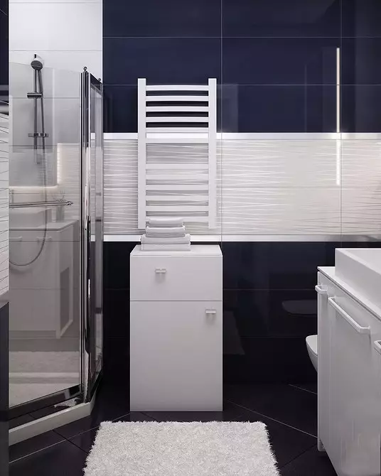 Reka bentuk trend bilik mandi biru: selesai yang betul, pilihan warna dan gabungan 2892_73