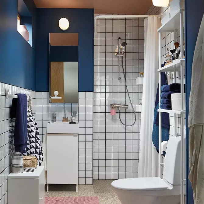 Trend design av det blå badrummet: rätt finish, val av färg och kombination 2892_88