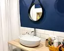 Trek desain kamar mandi biru: Rengse anu pas, pilihan warna sareng kombinasi 2892_91