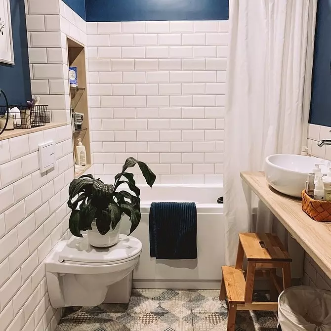 파란 욕실의 추세 디자인 : 적절한 마무리, 색상 및 조합 선택 2892_94