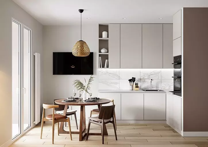 Kitchen design 13 square meters. M: We disassemble the pros and cons of each layout 2937_89