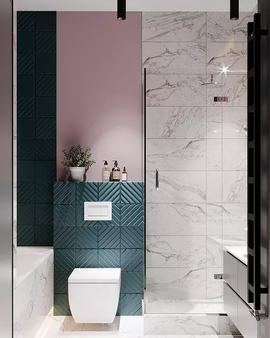 Svaigi un iespaidīgi: mēs paziņojām tirkīza vannas istabas dizainu (83 fotogrāfijas) 2988_100