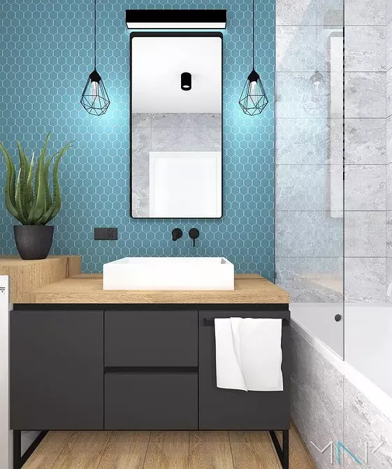 Svaigi un iespaidīgi: mēs paziņojām tirkīza vannas istabas dizainu (83 fotogrāfijas) 2988_128