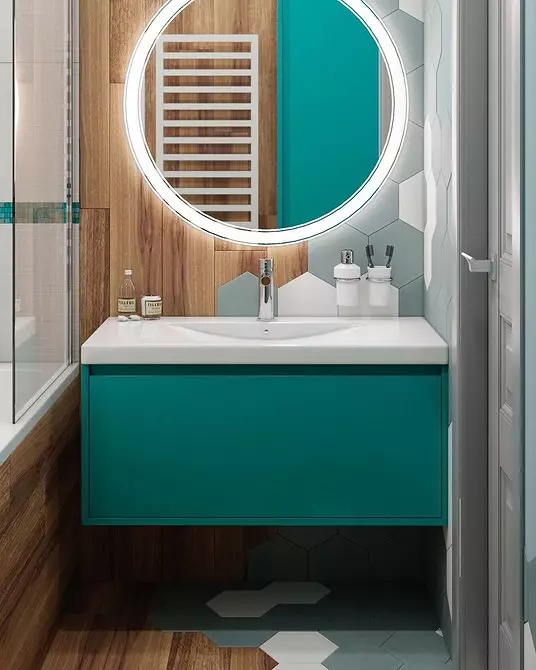 Svaigi un iespaidīgi: mēs paziņojām tirkīza vannas istabas dizainu (83 fotogrāfijas) 2988_133