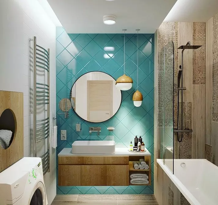 Свіжо і ефектно: оформляємо дизайн бірюзовою ванної кімнати (83 фото) 2988_14